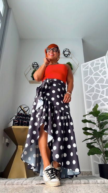 Polka Dots Wrap Around Skirt