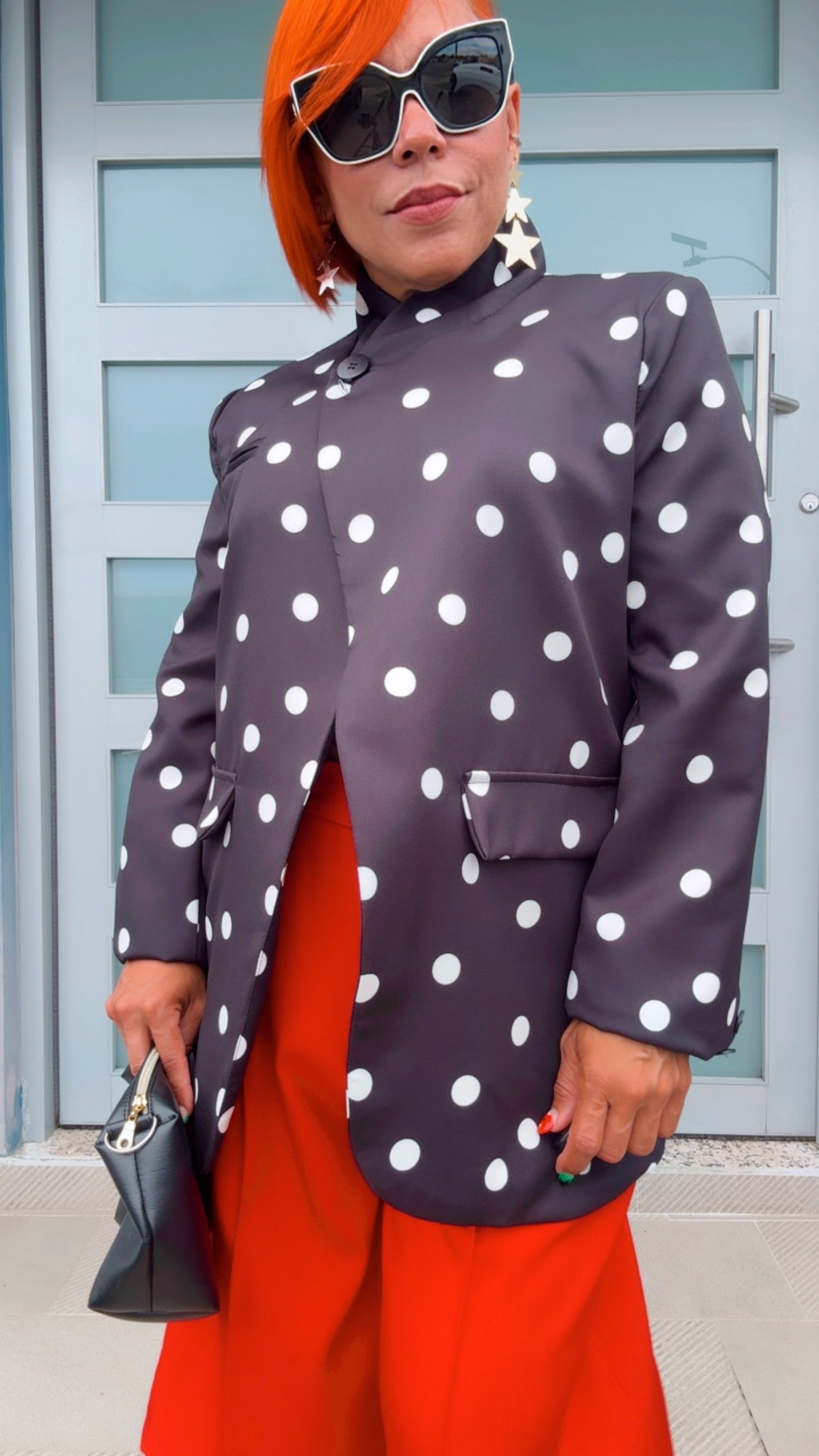 Black & White Jumbo Polka Dots Blazer