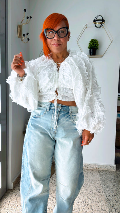 Dreamer Ruffled Eyelet Blouse