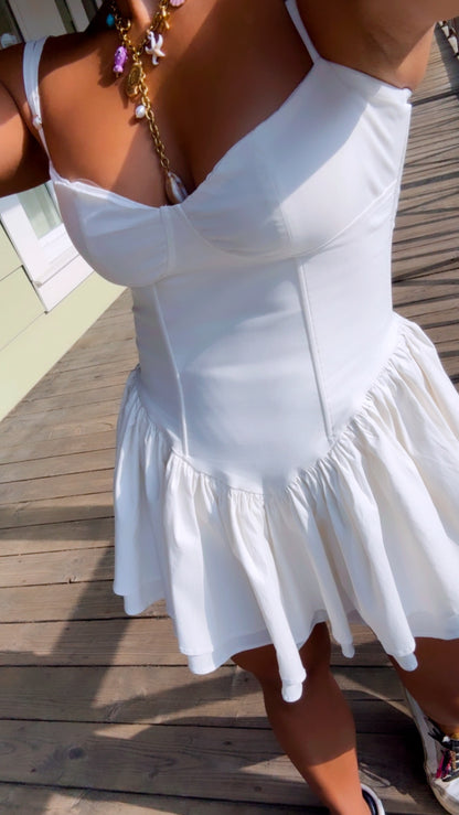A Day in Paris White Mini Dress