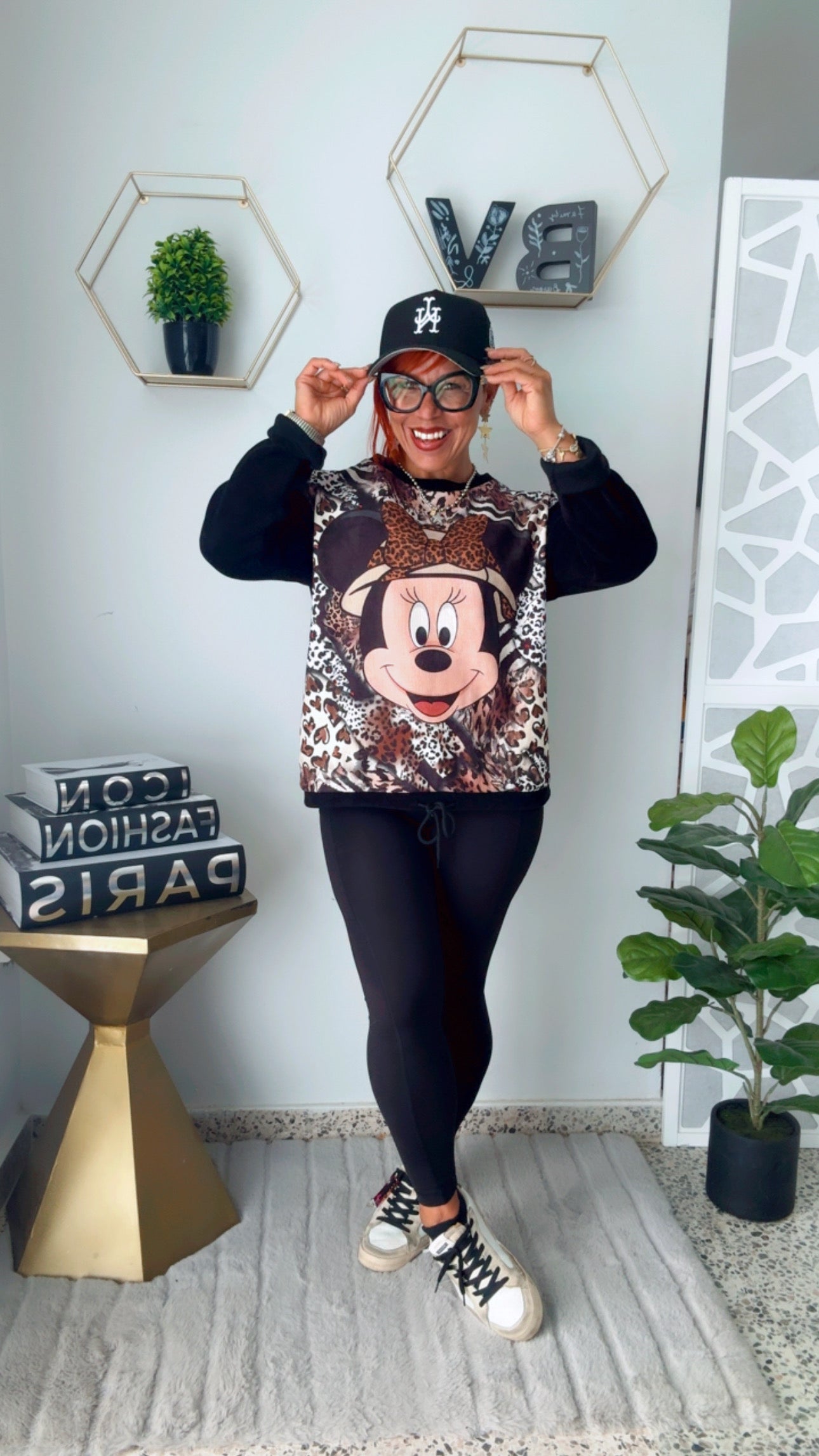 Minnie Mouse Animal Print Light Sweater