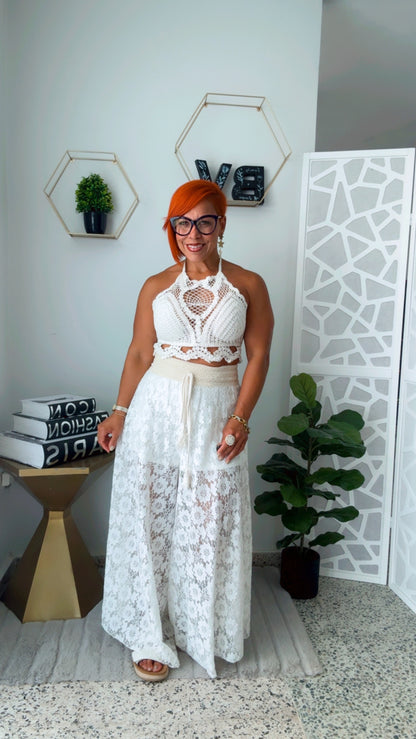 White Lace Pant (Short included)