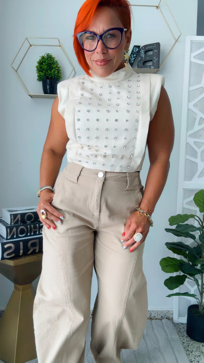 Khaki Barrel Pant