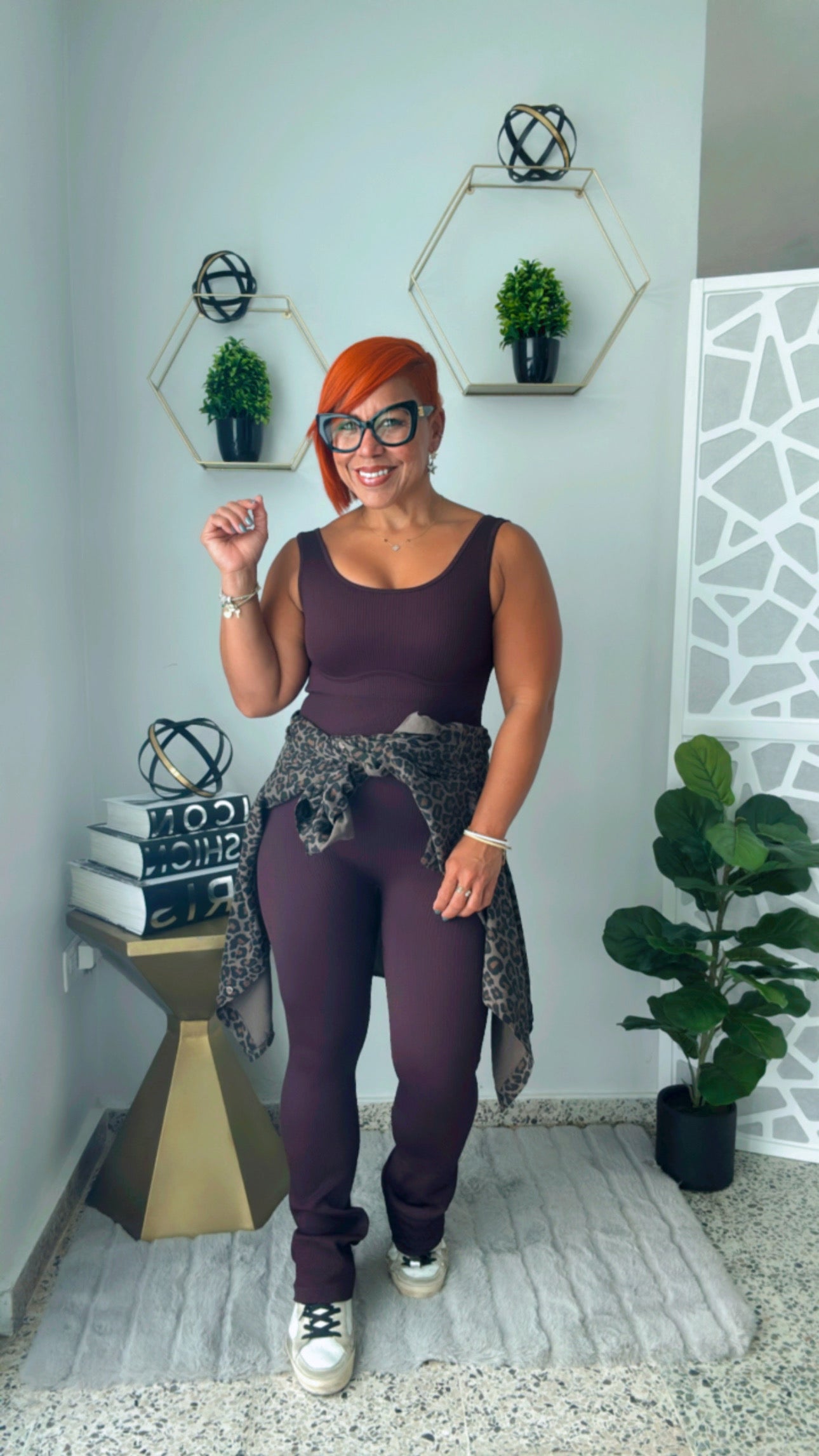 Athleisure Jumpsuit - Brown