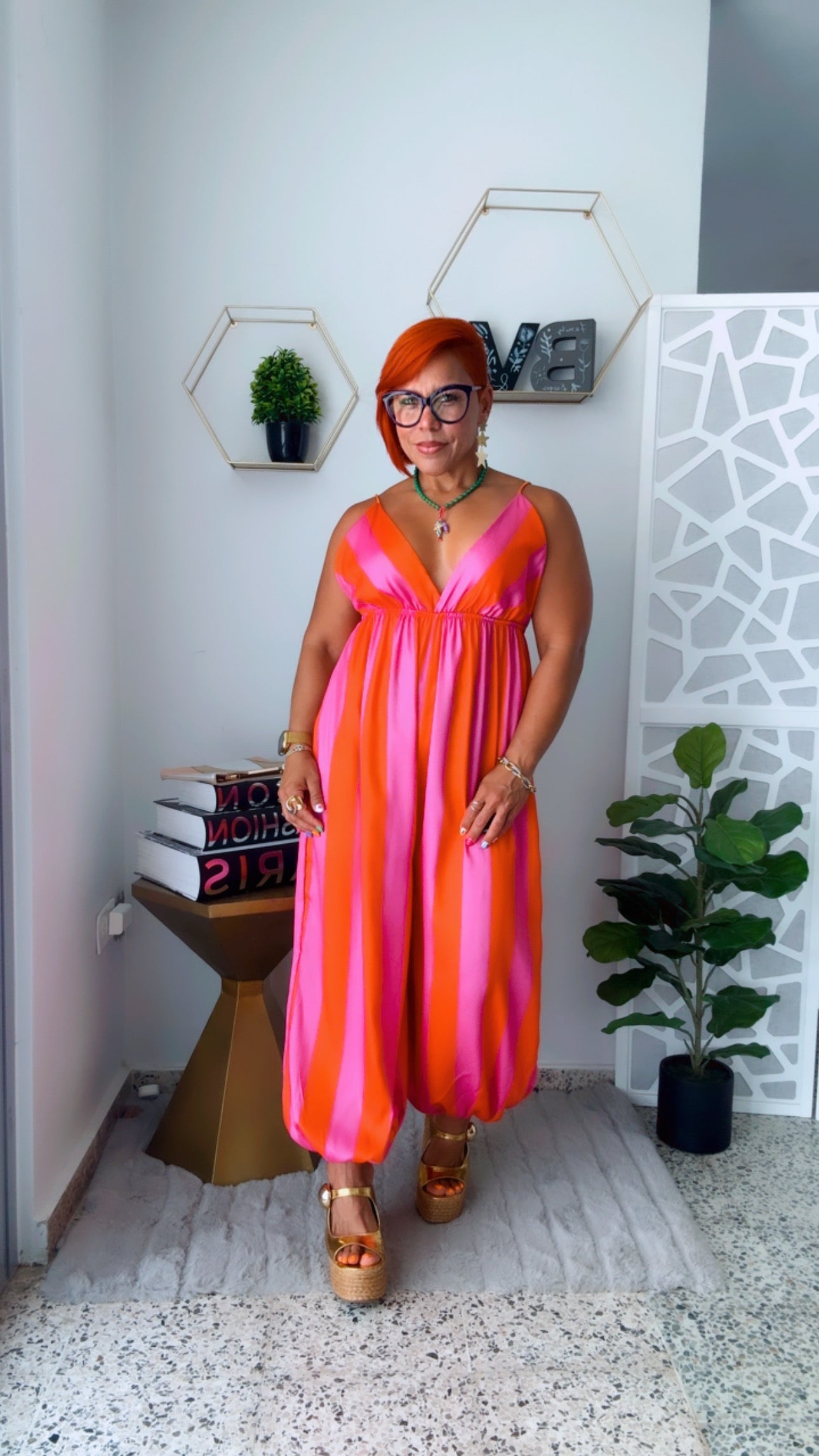 Backless Flamingo Resort Jumpsuit