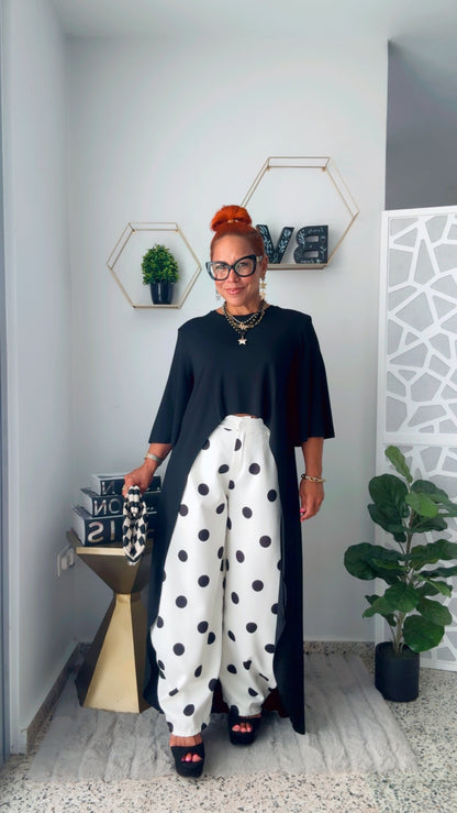 Black &amp; White Jumbo Polka Dots Pant