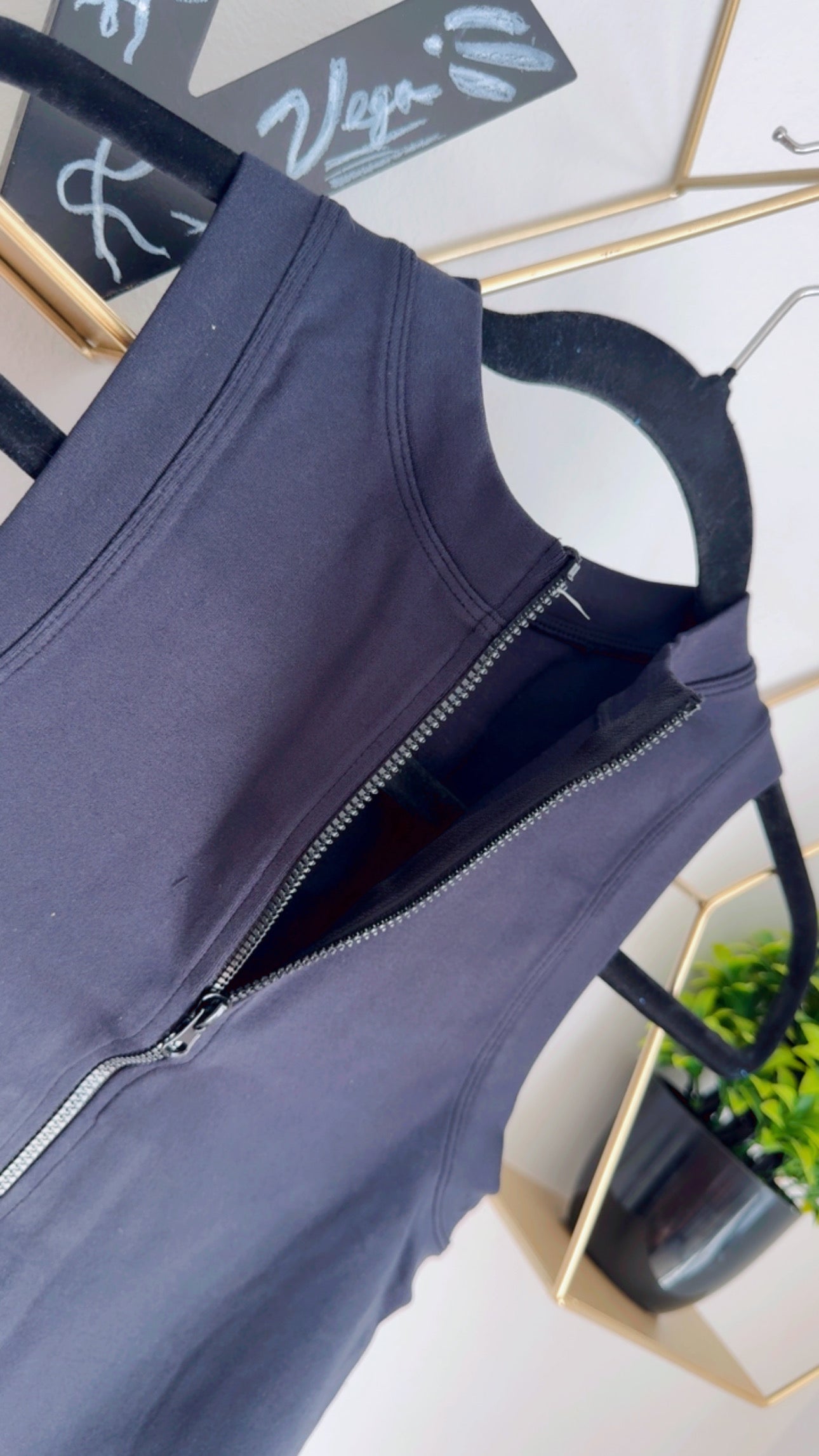 Black Basic BodySuit with front Zipper
