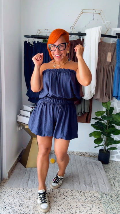 Navy Ballon Romper
