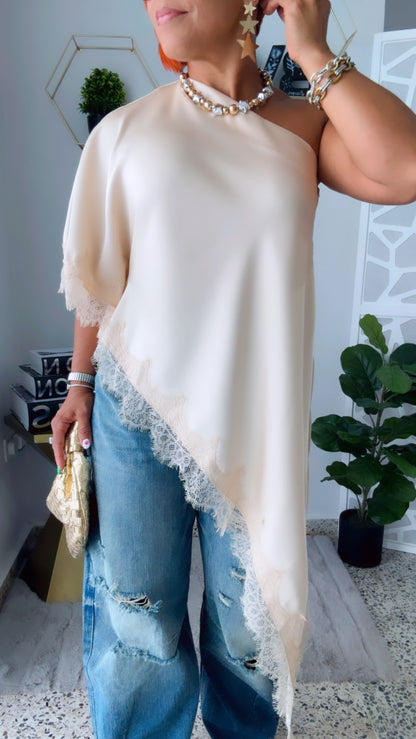Champagne Elegance Asymmetrical. Top