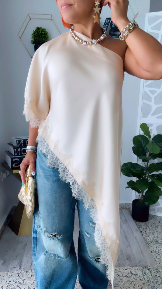 Champagne Elegance Asymmetrical. Top