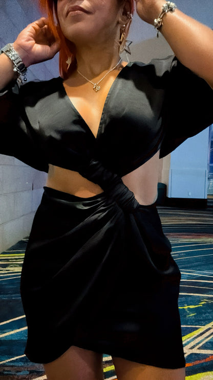 Cut-Out Mini Dress - Black