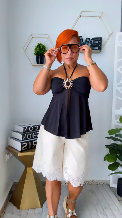 Solstice Black Halter Top