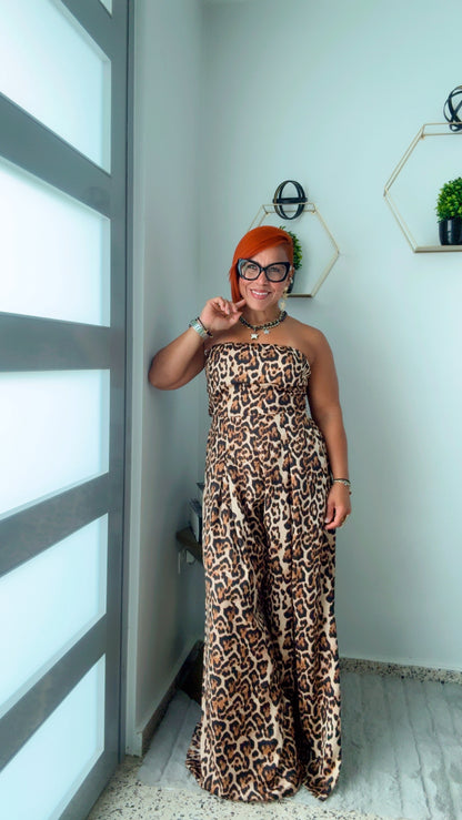 Leopard Strapless Jumpsuitt