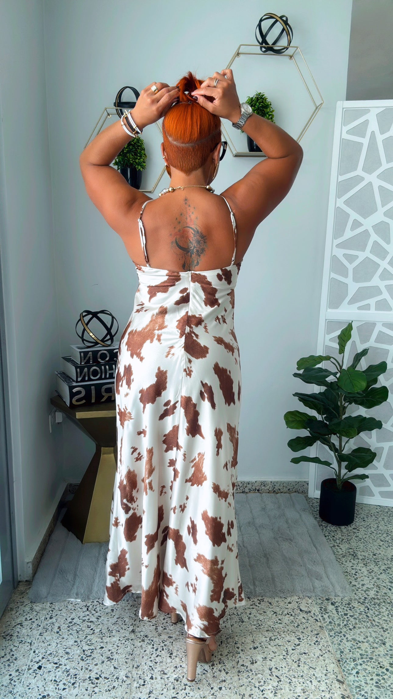 Cow Print Maxi Dress