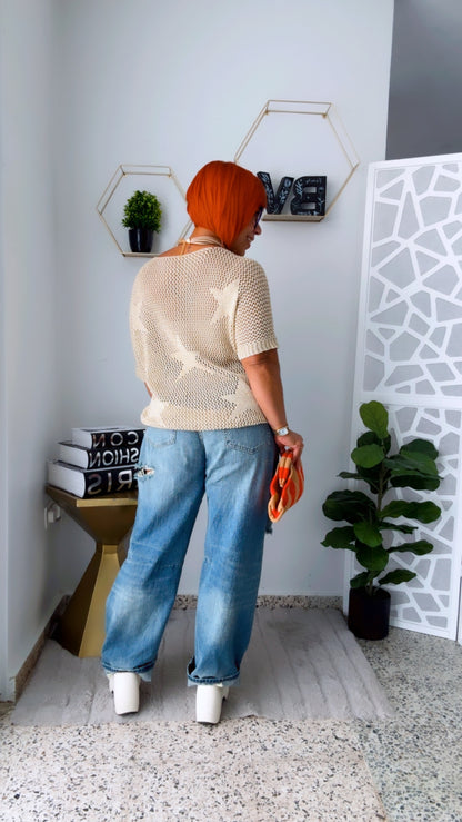 Crochet Golden Star Top - Italy