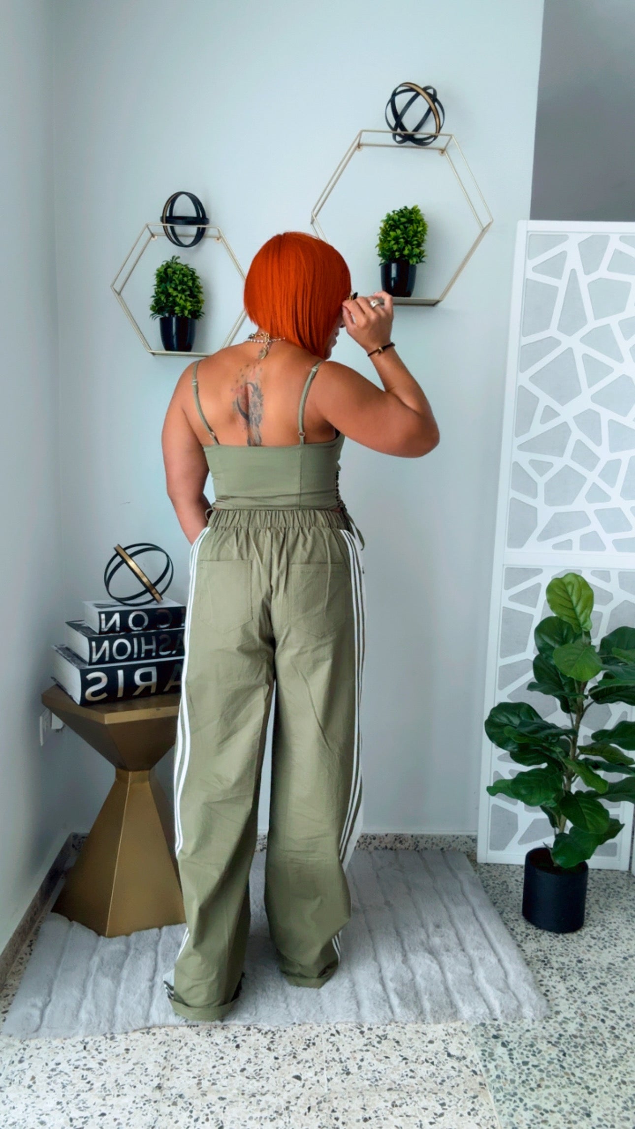 Military Green Track Pant Suits