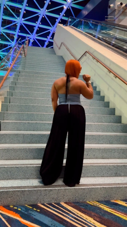 Denim Contrast Jumpsuit (Black/Denim)