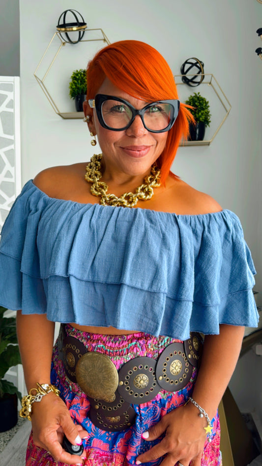 Cute Off Shoulder Ruffle Top