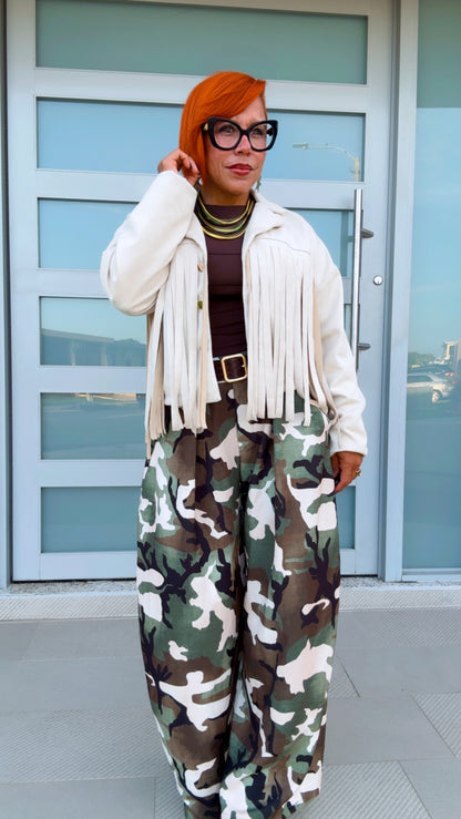 Ivory Luxe  Fringe Jacket