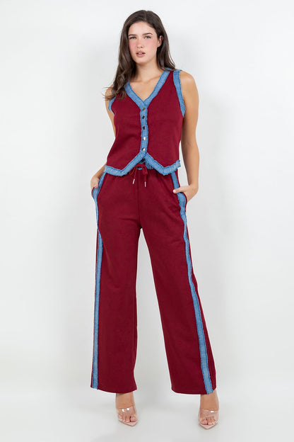 Burgundy Tracksuit Set