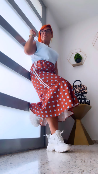 Café Latte Polka Dots Skirt