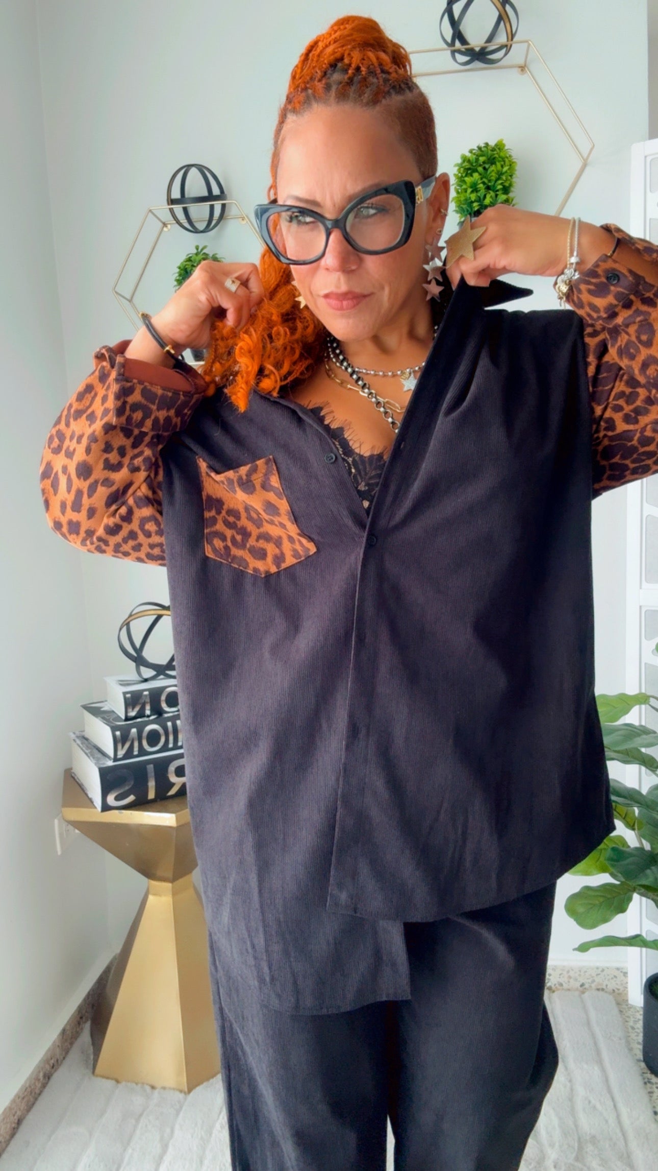 Leopard Corduroy Set