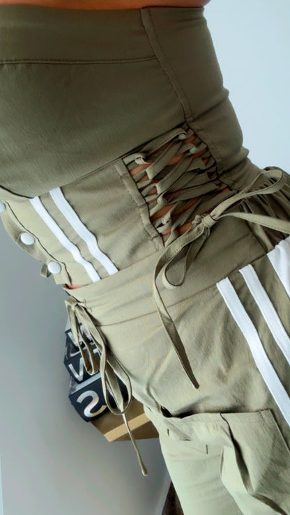 Military Green Track Pant Suits