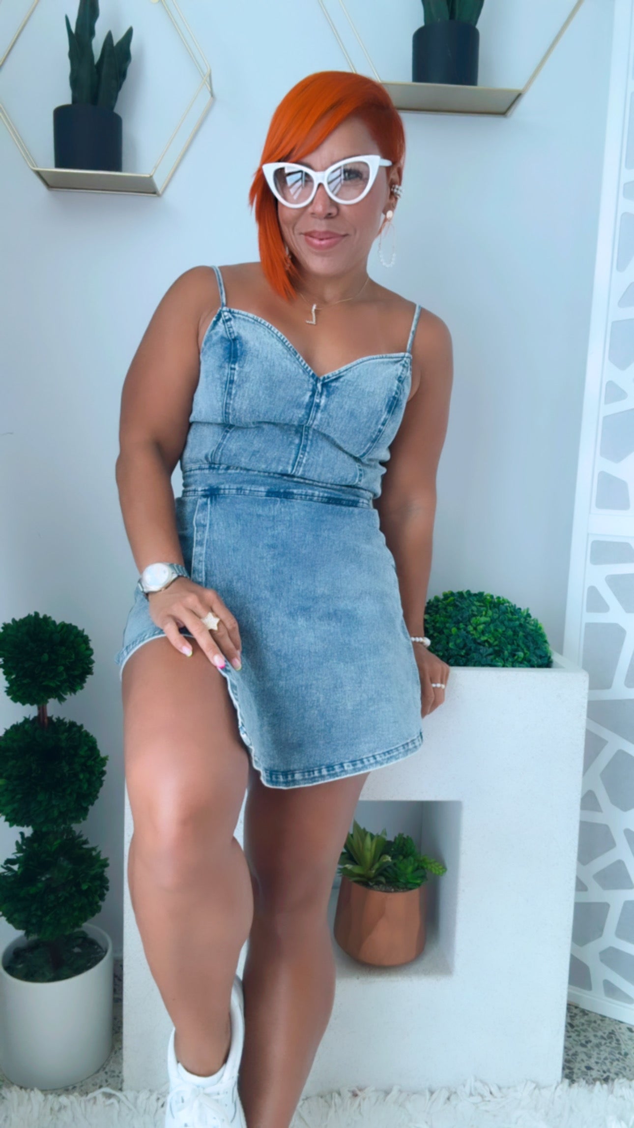 Denim Skort Romper