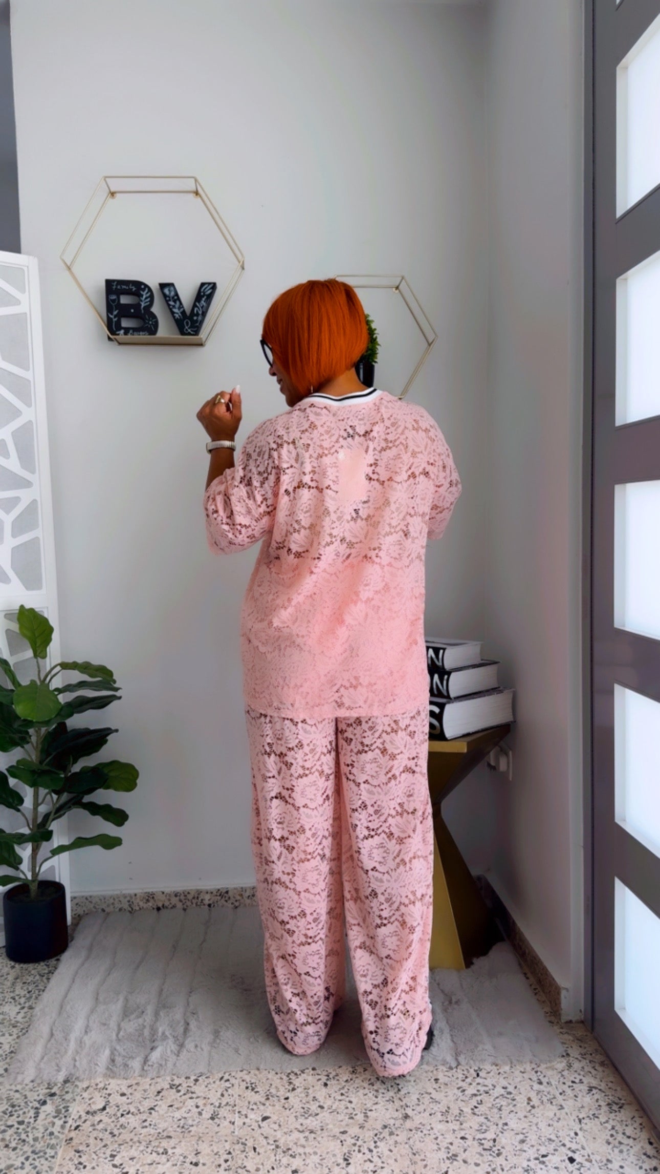 Blush Lace Varsity  Set