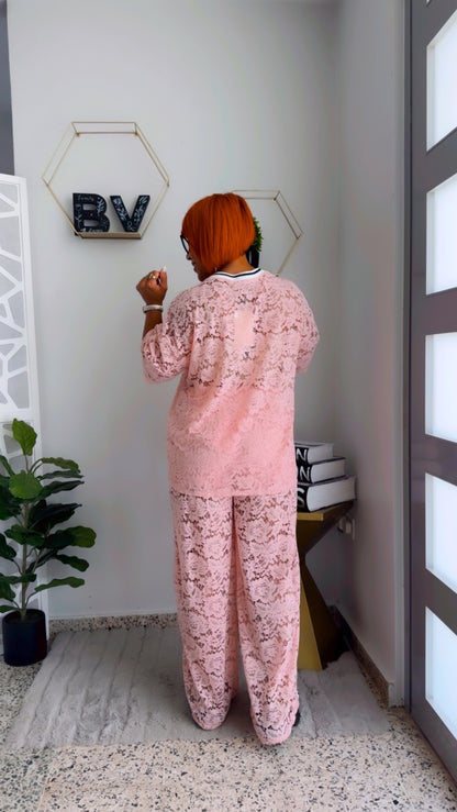 Blush Lace Varsity  Set