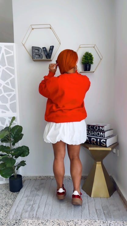 White Ballon Short Skirt