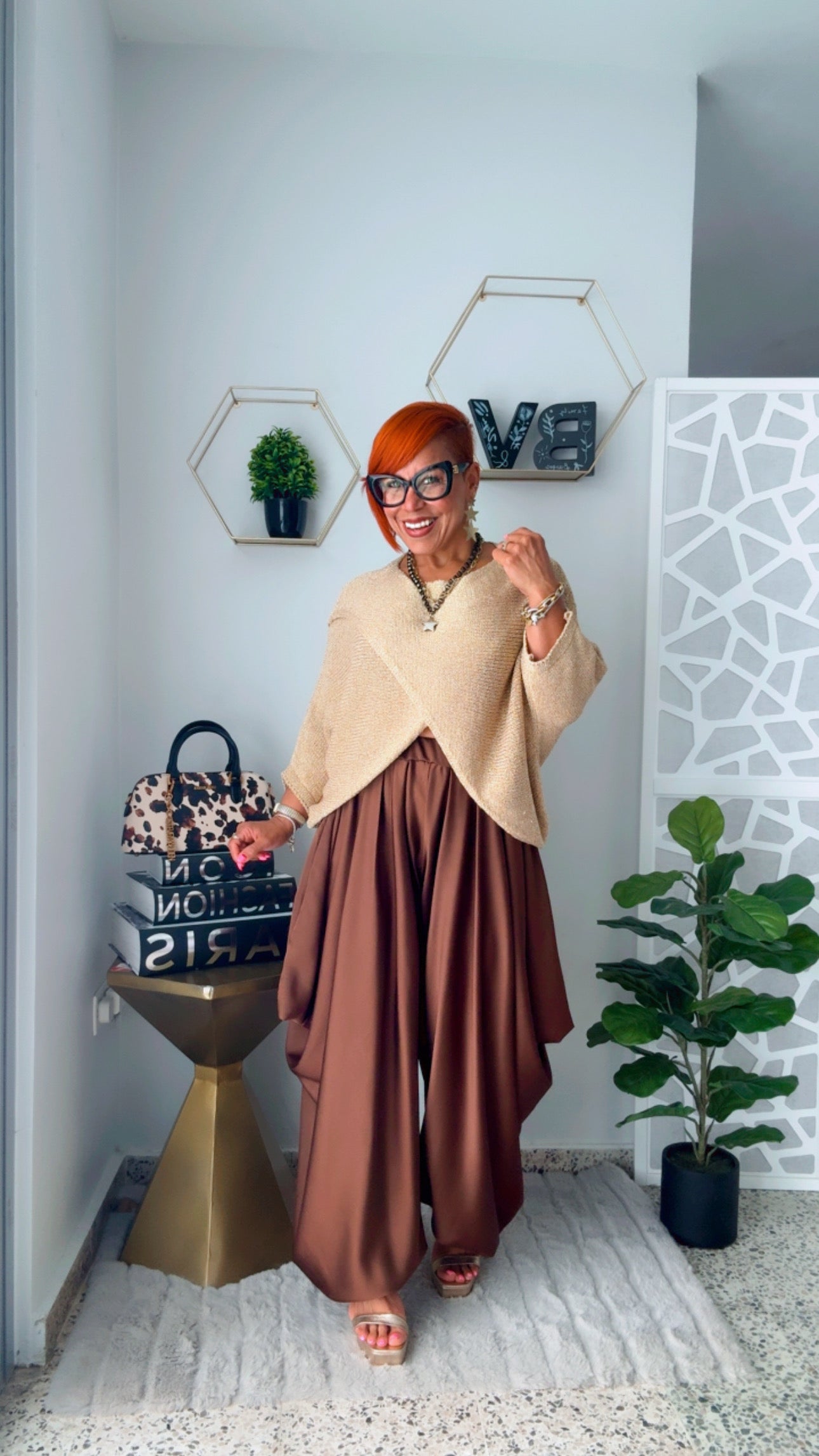 Golden Twist Front Knit