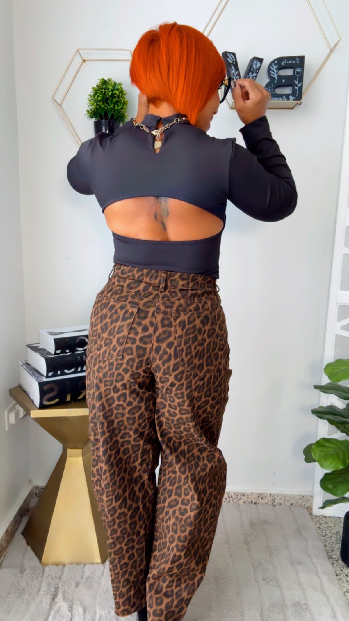 Leopard Barrel Jean