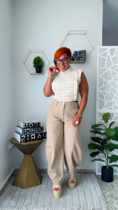 Khaki Barrel Pant