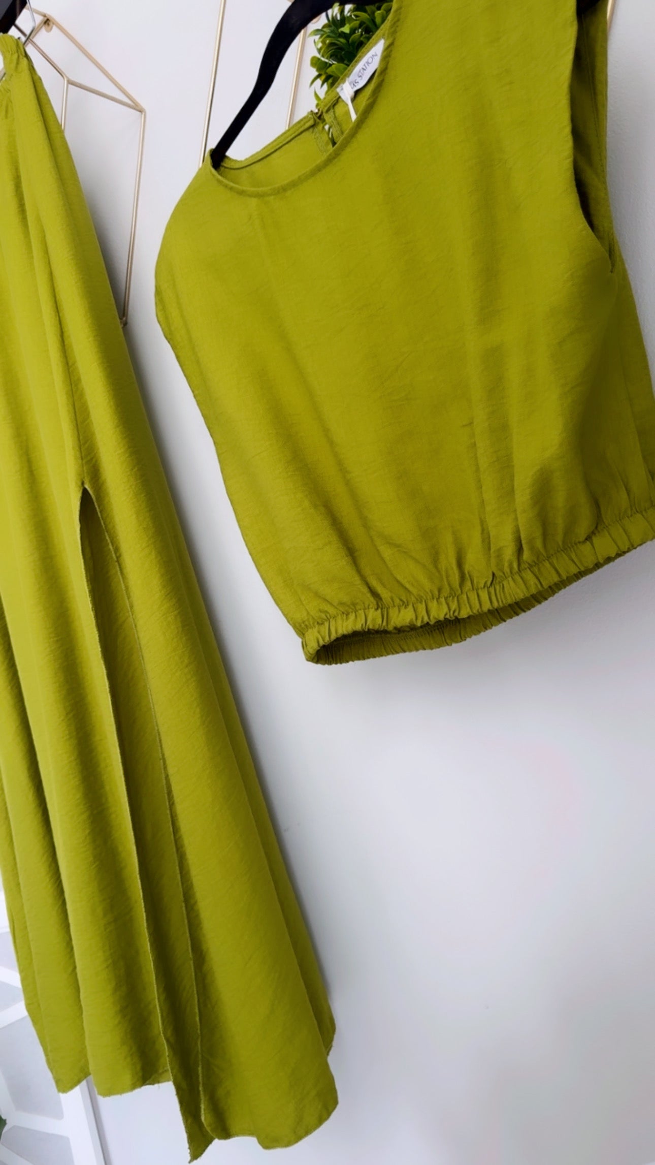 Santorini Olive Skirt Set