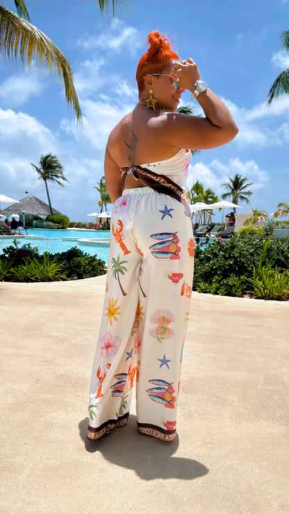 Costa Rica Satin Pant Set