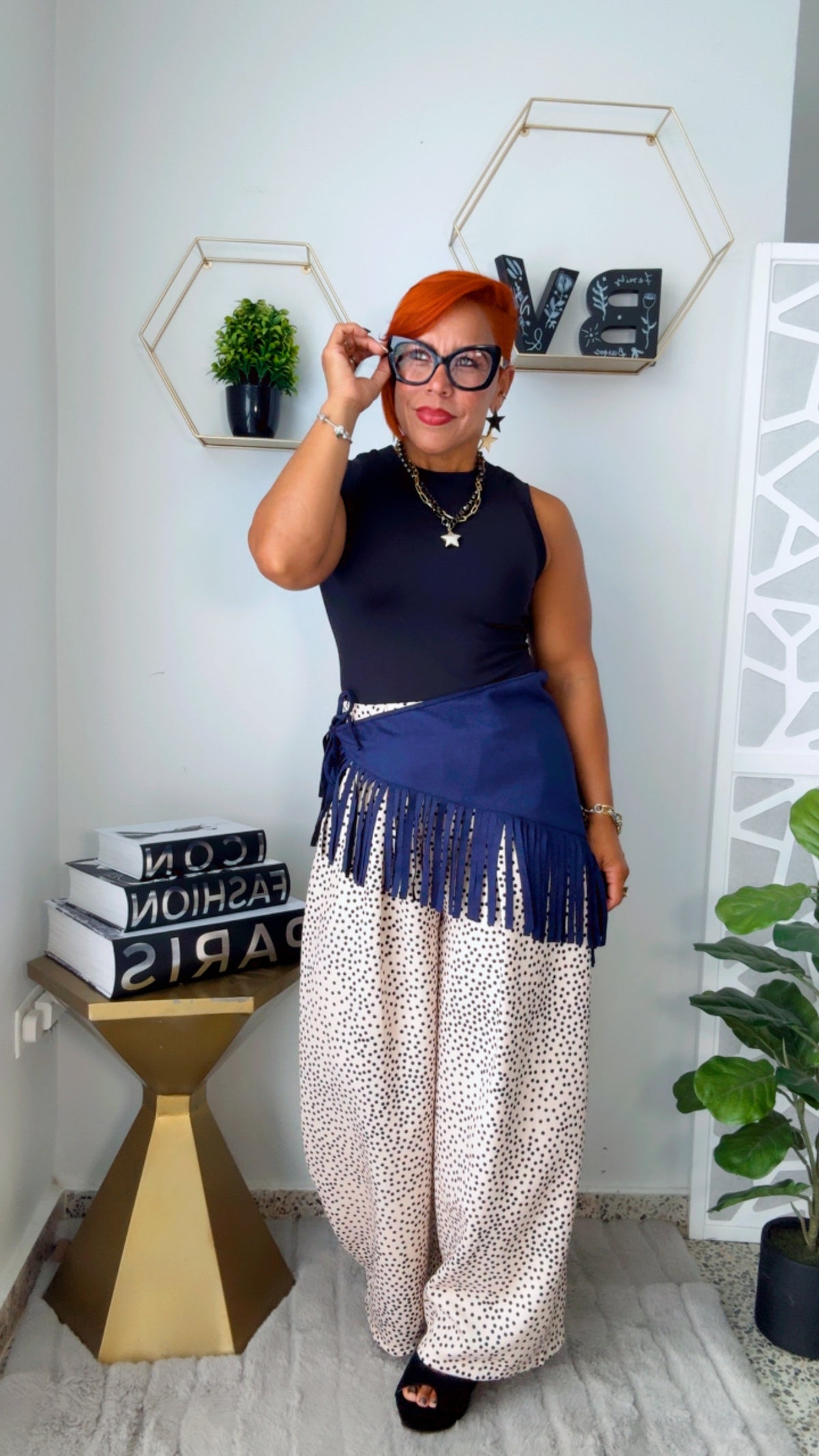 Blue Fringed Scarf