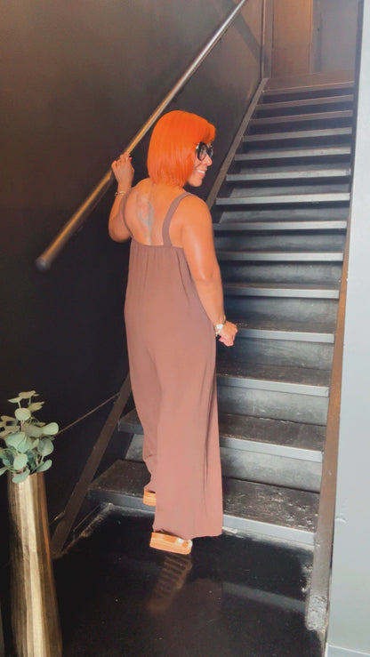 Oversized Chocolate Jumpsuit 🤎