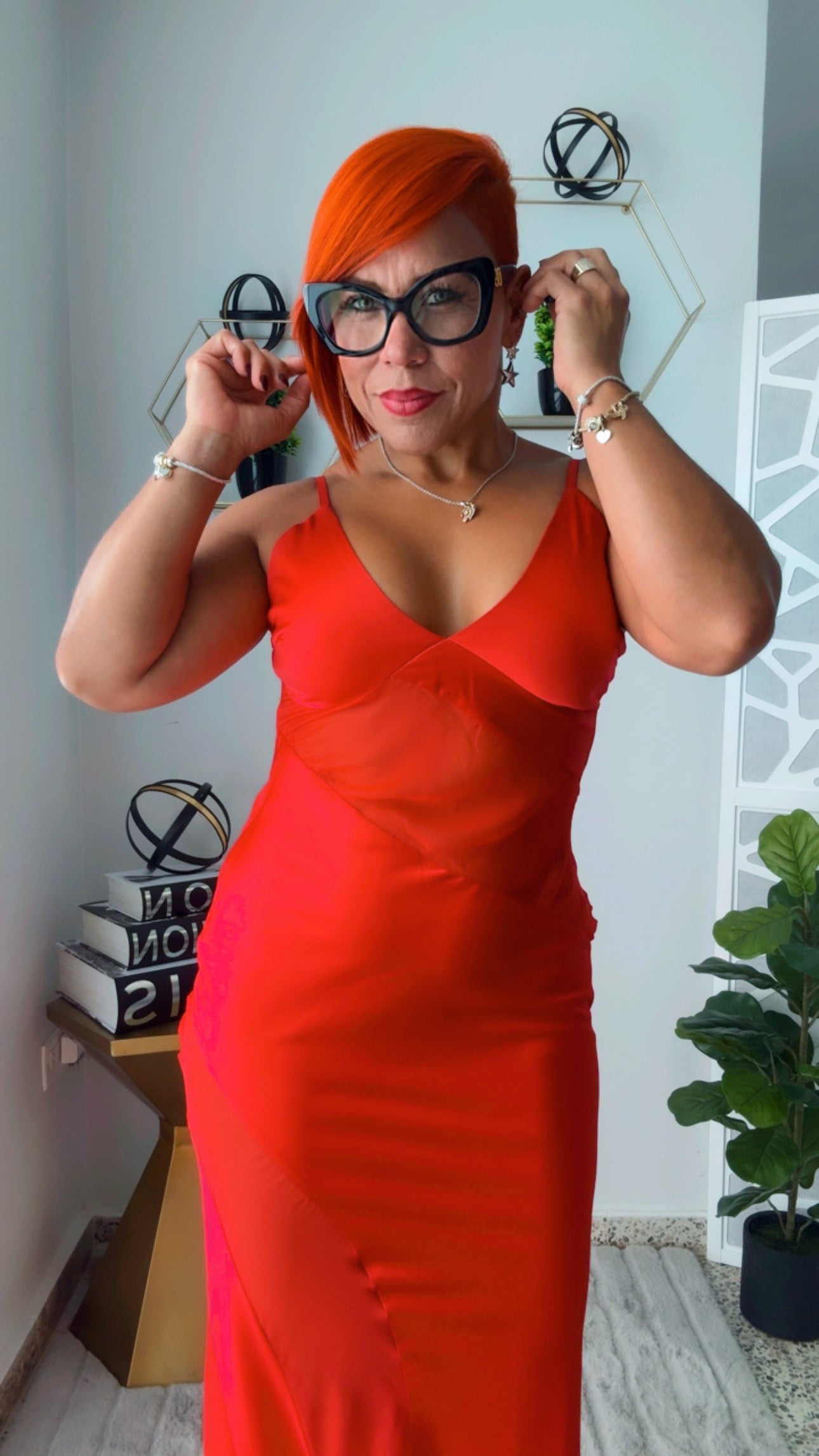 Ruby Red Satin Dress