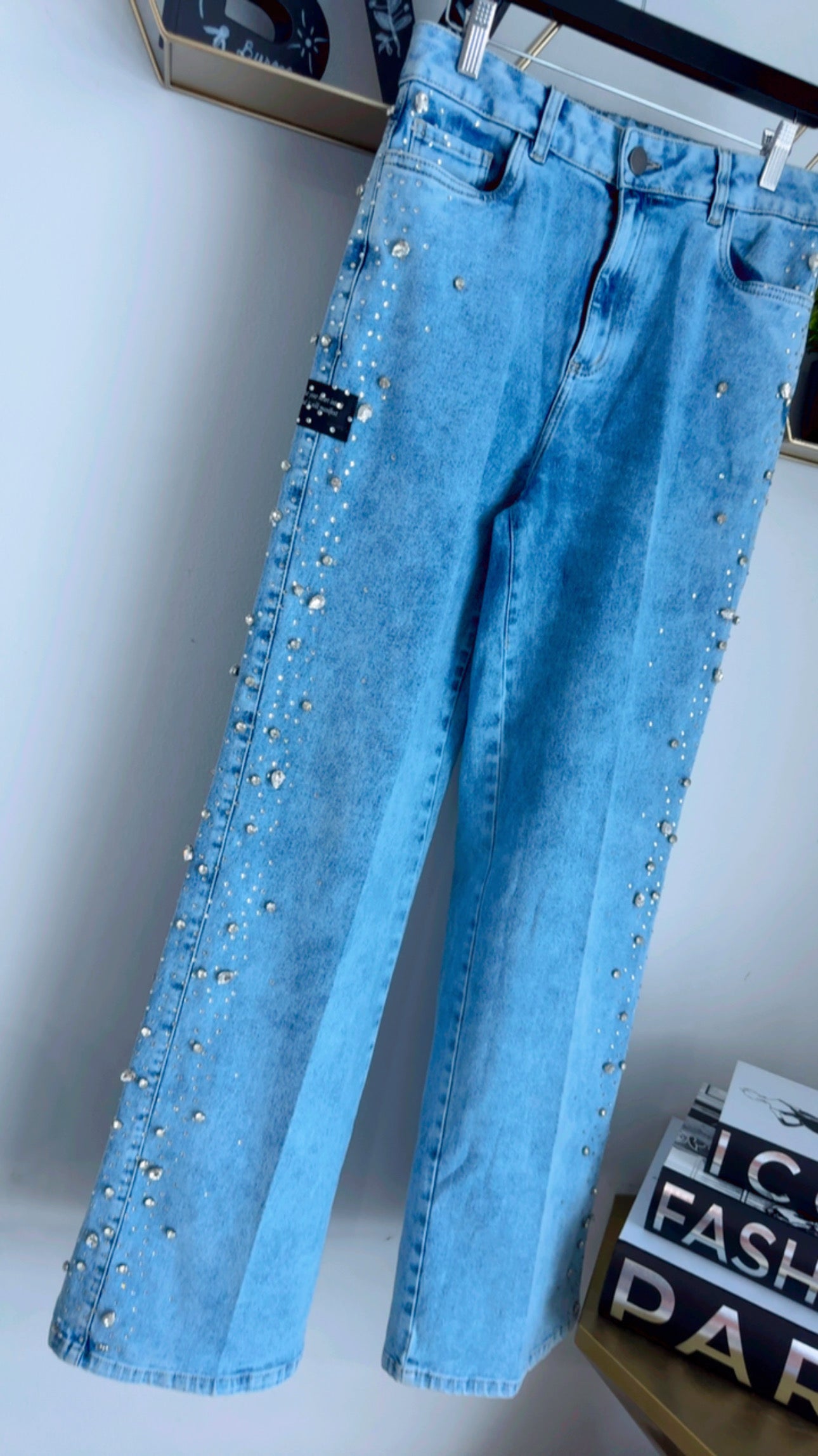 Rhinestone Side Jean