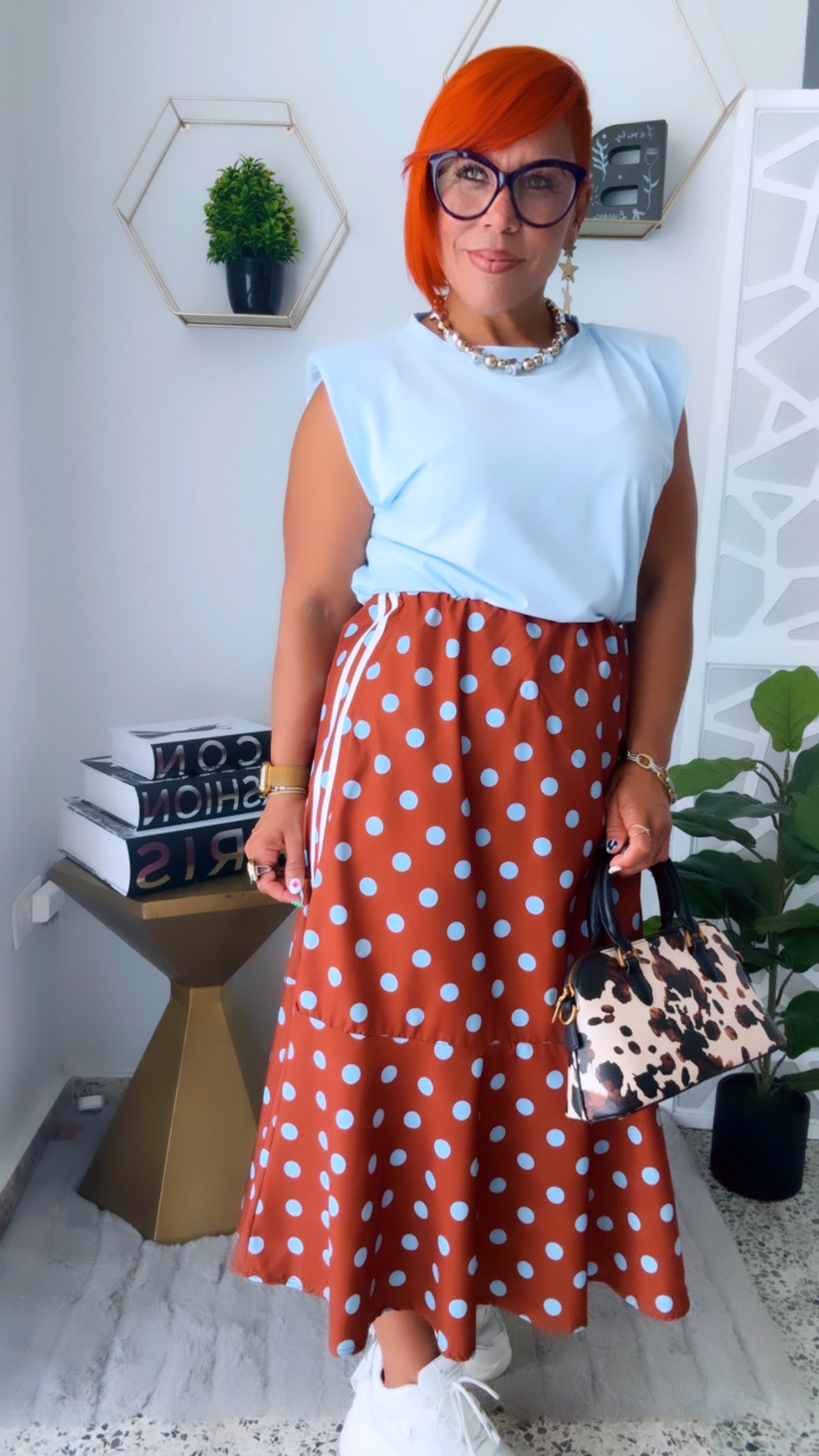 Café Latte Polka Dots Skirt