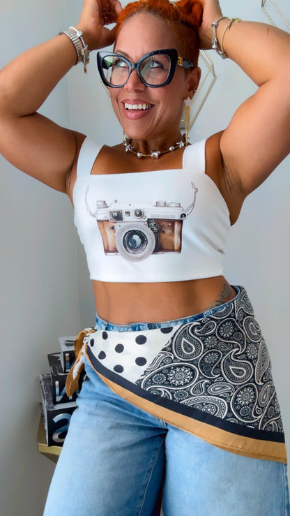 Camera Crop Top
