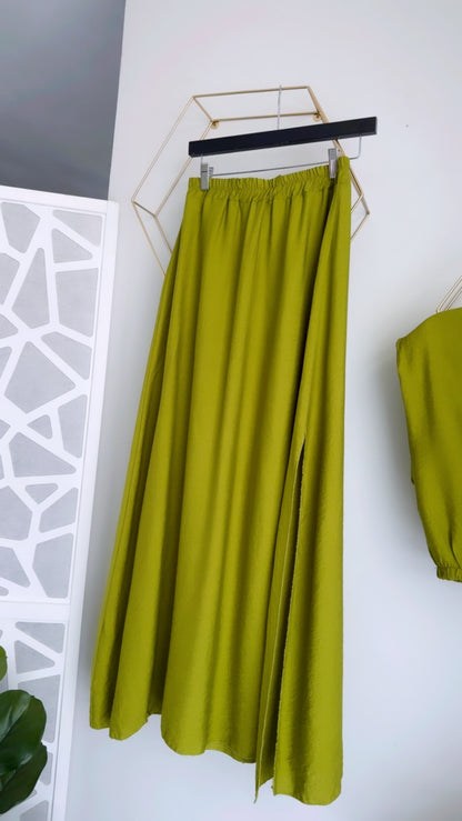 Santorini Olive Skirt Set