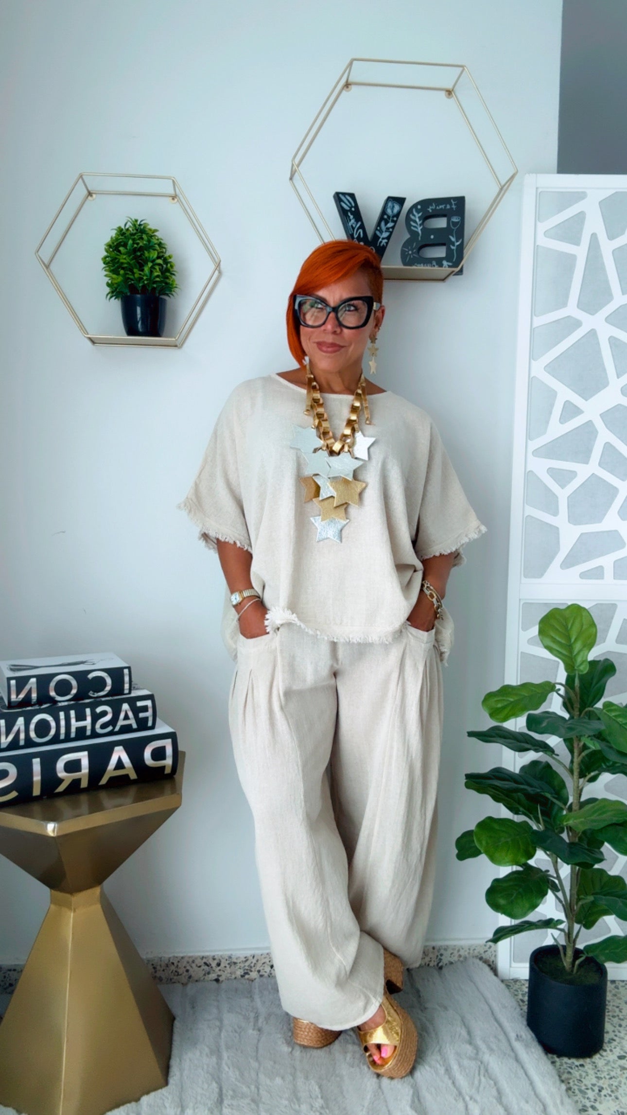 Santorini Nude Pant. Set