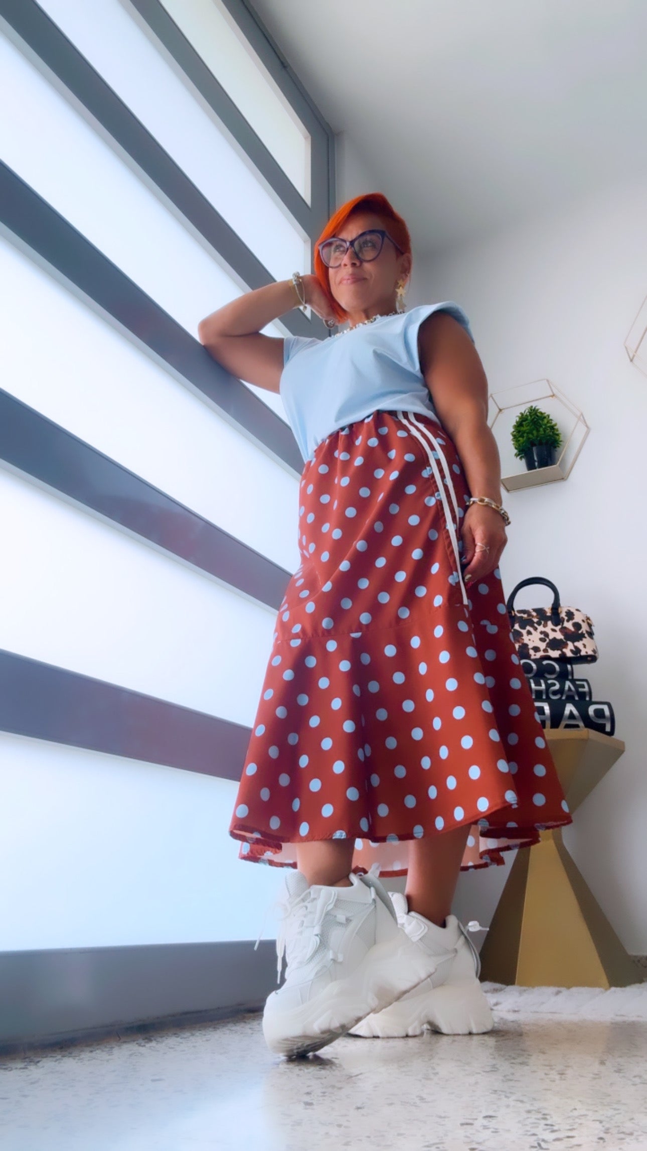 Café Latte Polka Dots Skirt