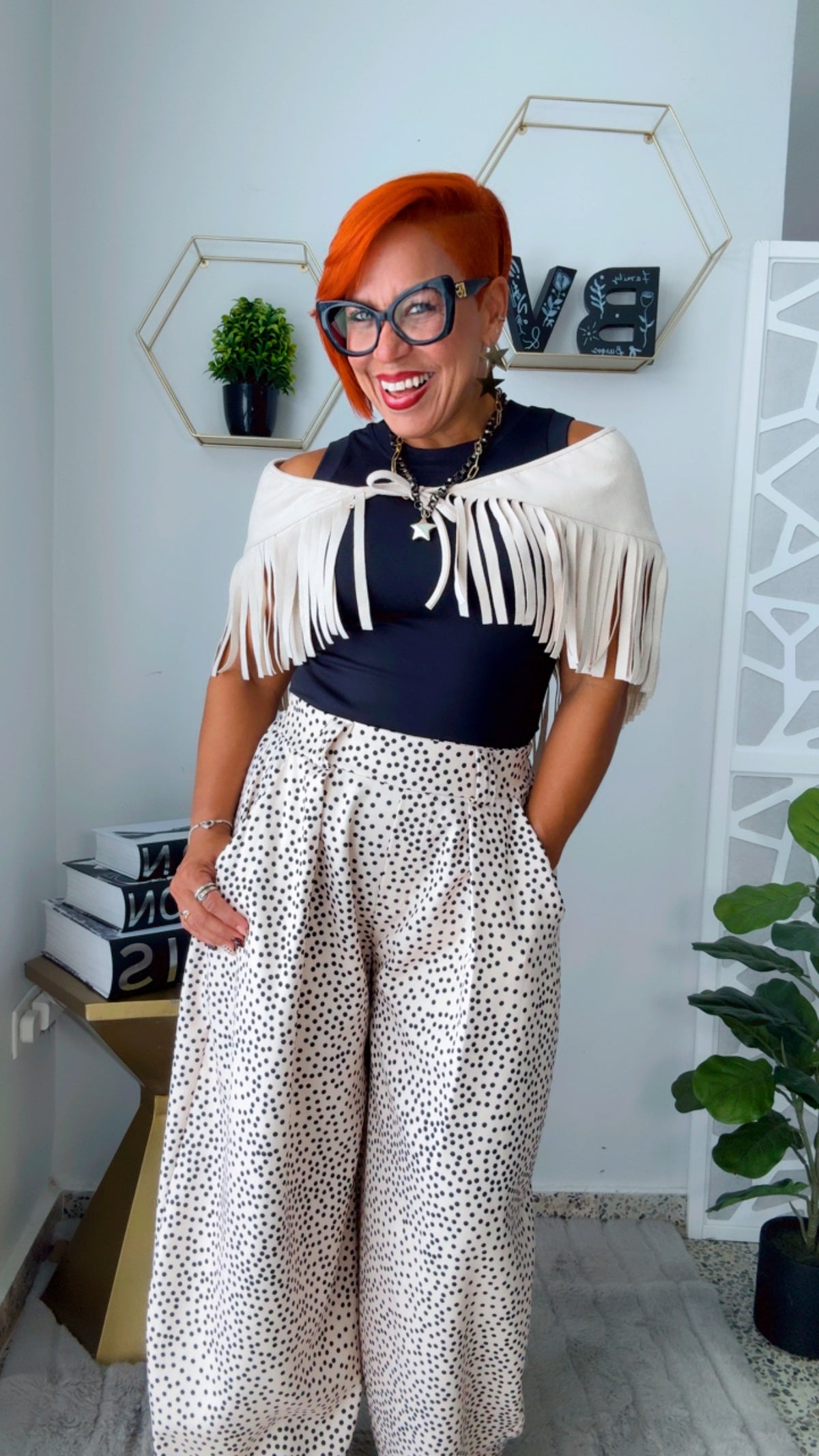 Beige Fringed Scarf