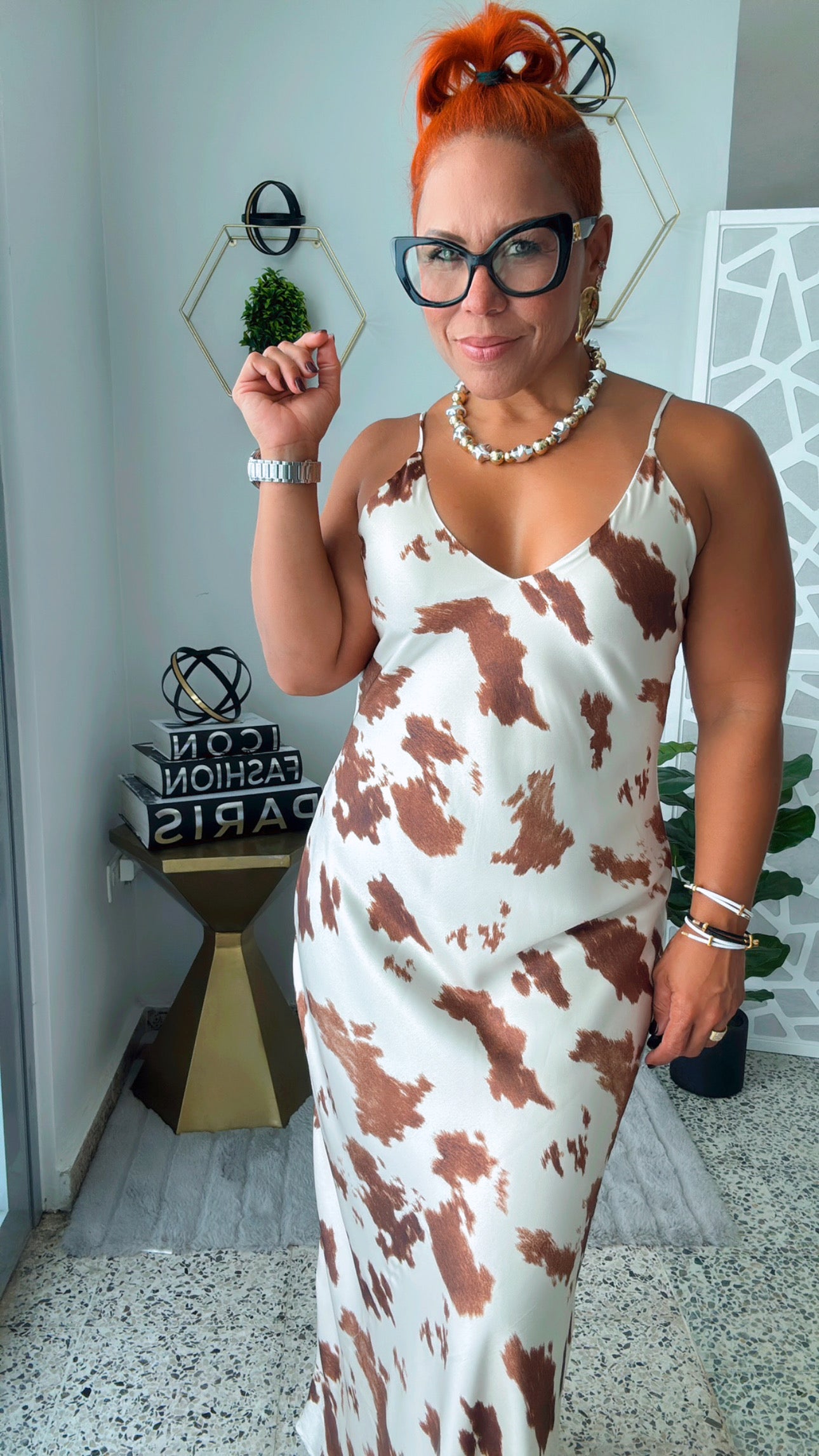 Cow Print Maxi Dress