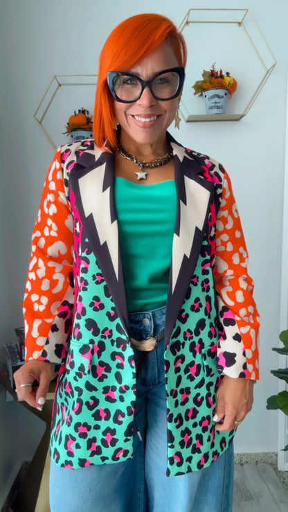 Colorfull Leopard Blazer