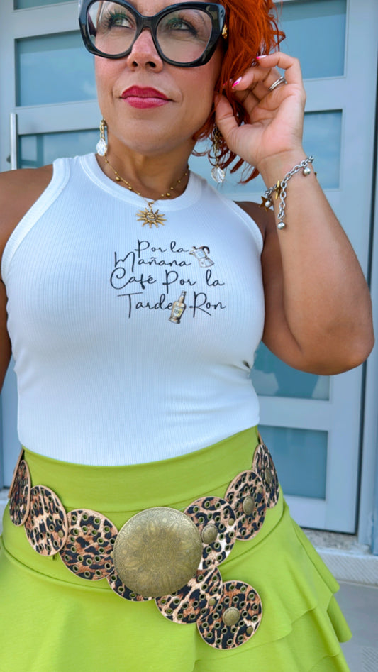 Tank Top - Café con Ron Blanca