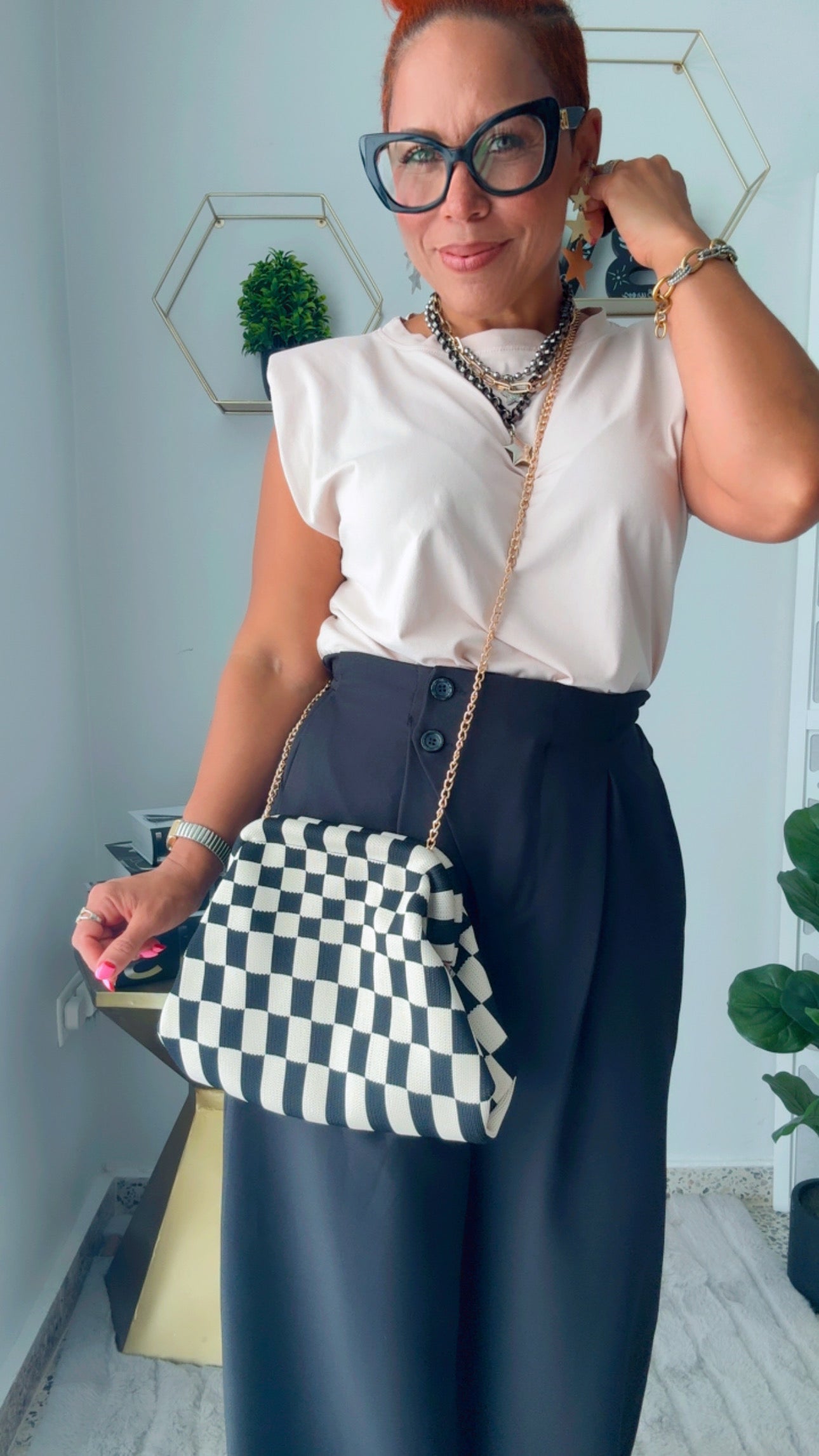 Checkers Crossbody Bag